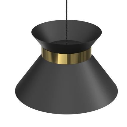 Lestenec na vrvici NORGE 1xE27/15W/230V črna/zlata