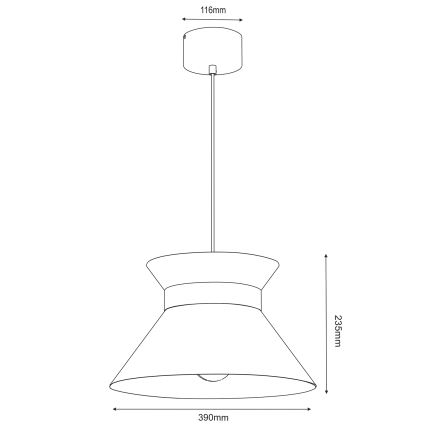 Lestenec na vrvici NORGE 1xE27/15W/230V črna/zlata