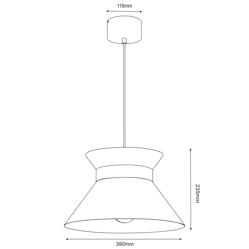 Lestenec na vrvici NORGE 1xE27/15W/230V črna/zlata