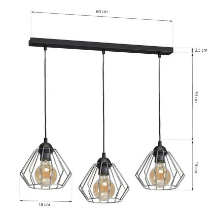Lestenec na vrvici NORMAN 1xE27/60W/230V