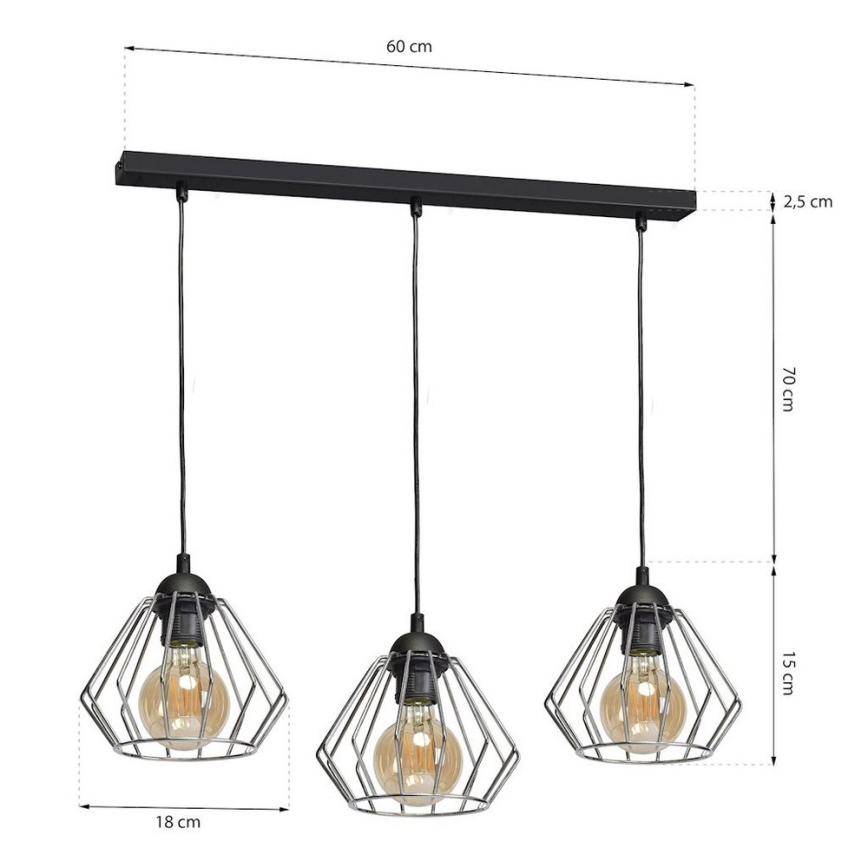 Lestenec na vrvici NORMAN 1xE27/60W/230V
