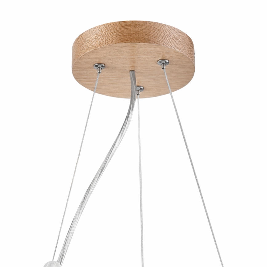 Lestenec na vrvici OAK 3xE27/60W/230V hrast ø 47,5 cm - FSC certifikat