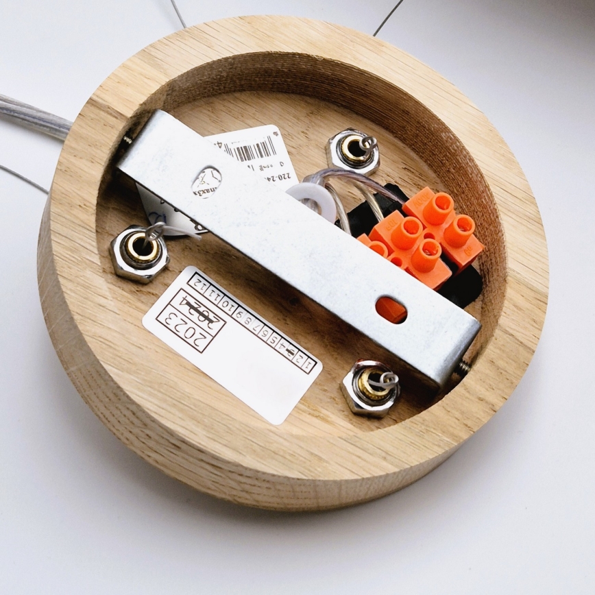 Lestenec na vrvici OAK 3xE27/60W/230V hrast ø 47,5 cm - FSC certifikat
