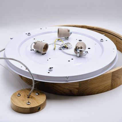 Lestenec na vrvici OAK 3xE27/60W/230V hrast ø 47,5 cm