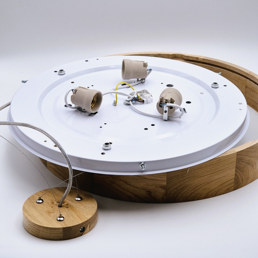 Lestenec na vrvici OAK 3xE27/60W/230V hrast ø 47,5 cm