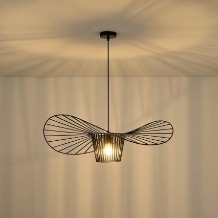 Lestenec na vrvici OGGI 1xE27/40W/230V pr. 80 cm črna
