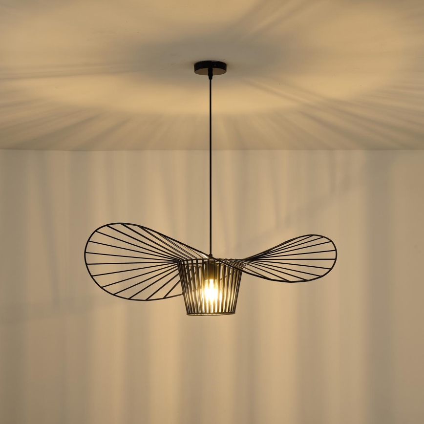 Lestenec na vrvici OGGI 1xE27/40W/230V pr. 80 cm črna