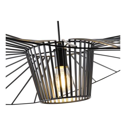 Lestenec na vrvici OGGI 1xE27/40W/230V pr. 100 cm črna
