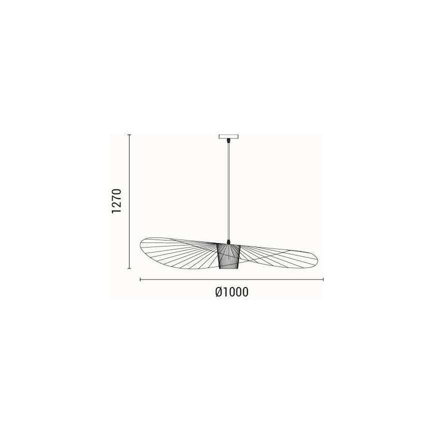 Lestenec na vrvici OGGI 1xE27/40W/230V pr. 100 cm črna