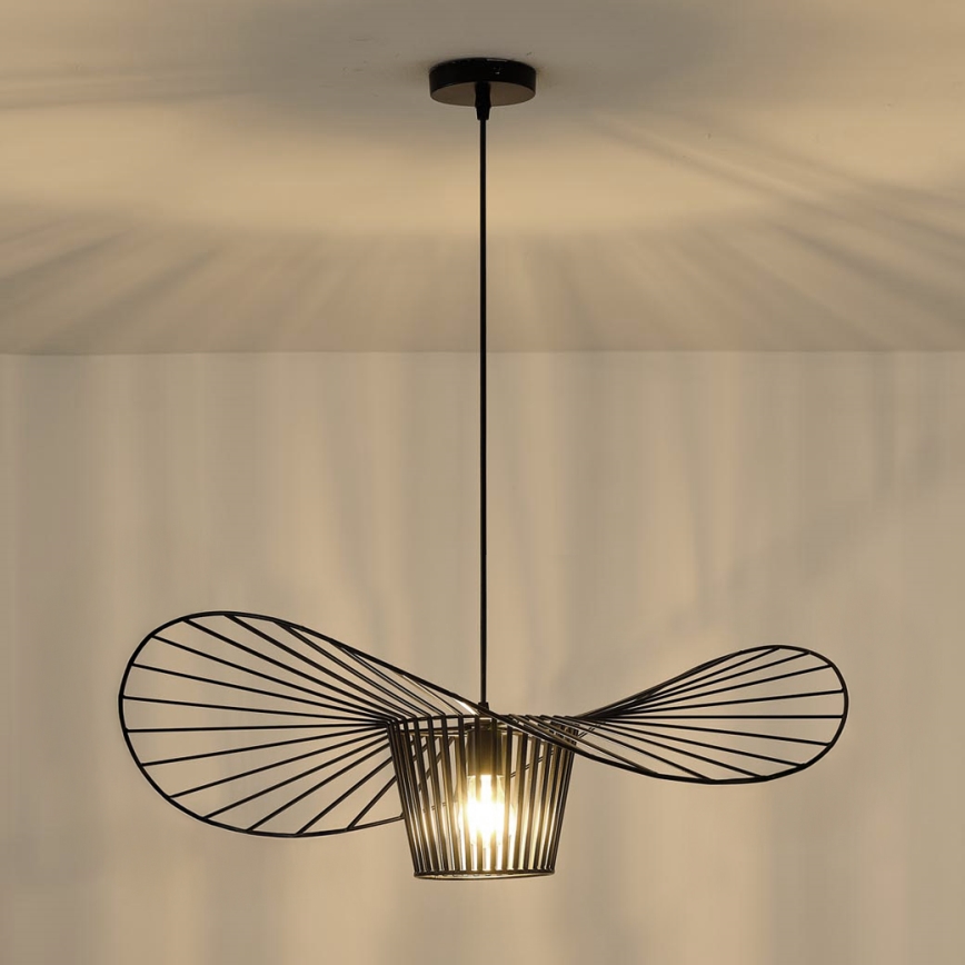 Lestenec na vrvici OGGI 1xE27/40W/230V pr. 60 cm črna