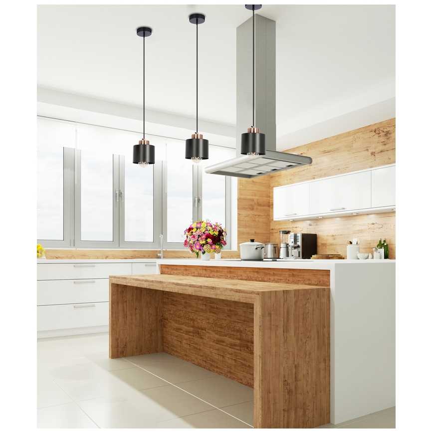 Lestenec na vrvici OLENA 1xE27/60W/230V črna