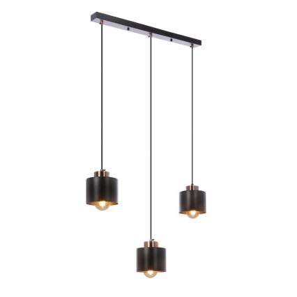 Lestenec na vrvici OLENA 3xE27/60W/230V črna
