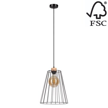 Lestenec na vrvici ORAZIO 1xE27/60W/230V hrast - FSC certifikat