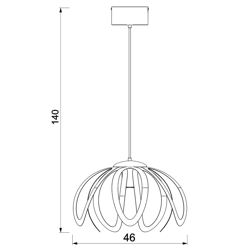 Lestenec na vrvici ORCHID 1xE27/60W/230V črna