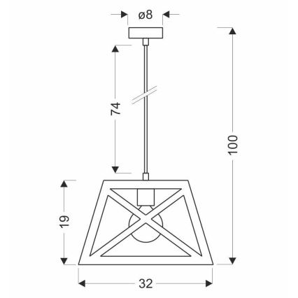 Lestenec na vrvici ORIGAMI 1xE27/40W/230V