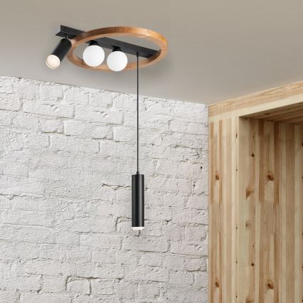 Lestenec na vrvici OTIS 2xG9/5W/230V + 2xE27/15W/230V hrast