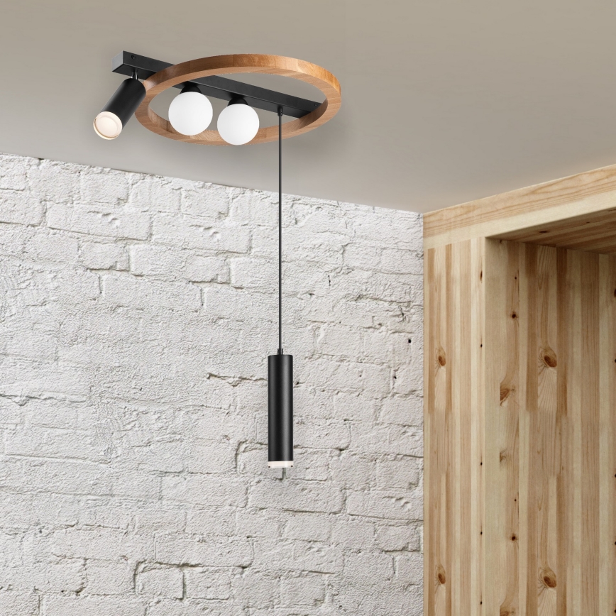 Lestenec na vrvici OTIS 2xG9/5W/230V + 2xE27/15W/230V hrast