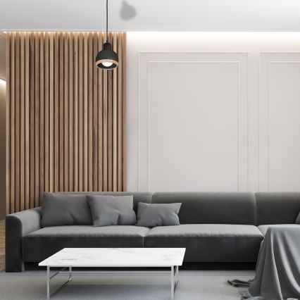 Lestenec na vrvici OVAL 1xE27/60W/230V črn