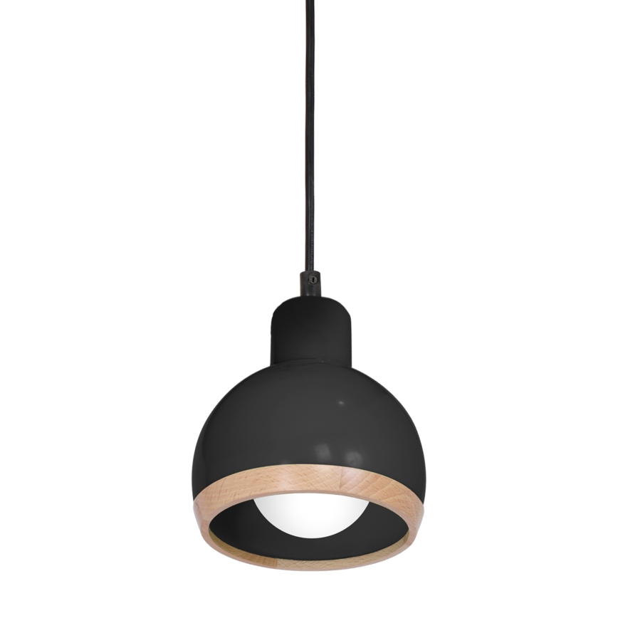 Lestenec na vrvici OVAL 1xE27/60W/230V črn