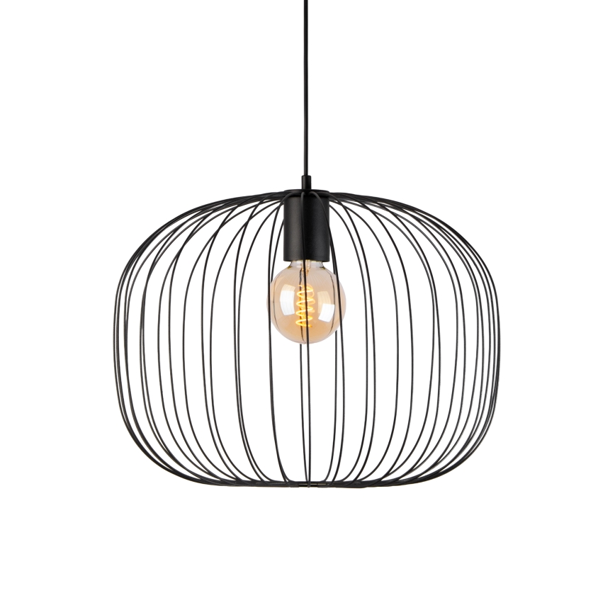 Lestenec na vrvici OVELLA 1xE27/15W/230V premer 46 cm črn