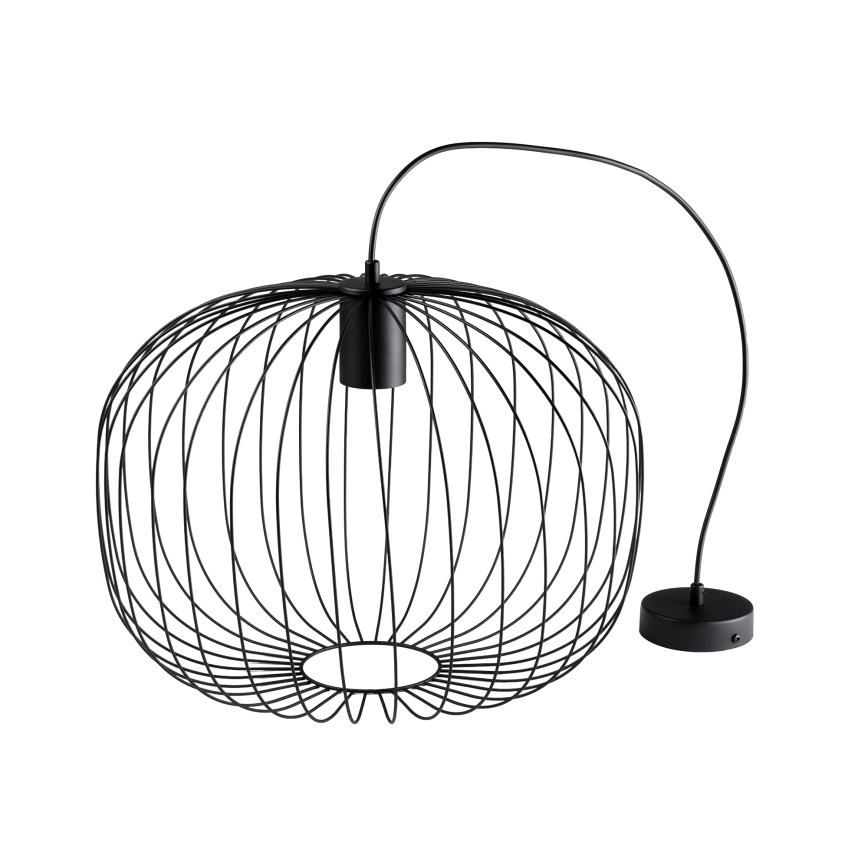 Lestenec na vrvici OVELLA 1xE27/15W/230V premer 46 cm črn