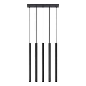 Lestenec na vrvici PASTELO 5 5xG9/12W/230V črn