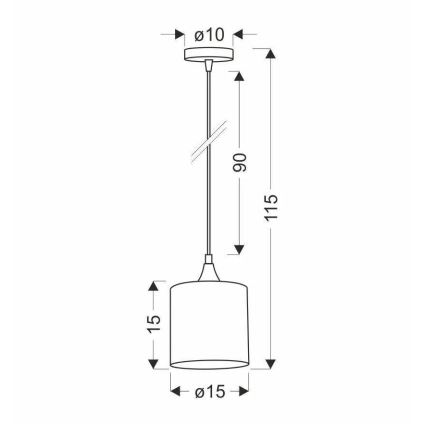 Lestenec na vrvici PATTI 1xE27/60W/230V pr. 15 cm zelena