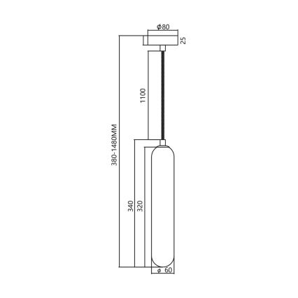 Lestenec na vrvici PAX 1xG9/9W/230V črna