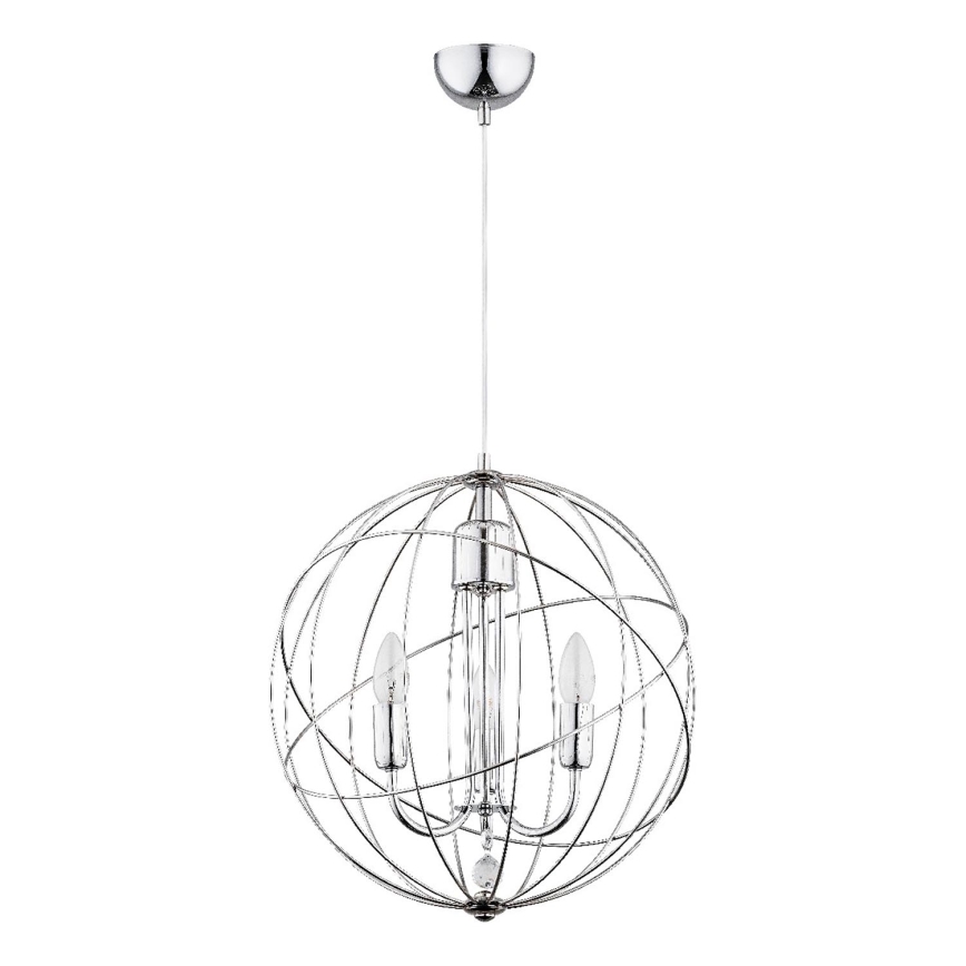 Lestenec na vrvici PIKO 3xE14/10W/230V sijajni krom
