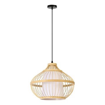 Lestenec na vrvici PINCHOS 1xE27/40W/230V pr. 40 cm bambus