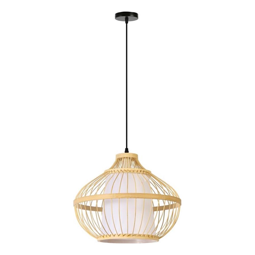 Lestenec na vrvici PINCHOS 1xE27/40W/230V pr. 40 cm bambus