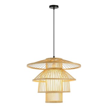 Lestenec na vrvici PINCHOS 1xE27/40W/230V pr. 50 cm bambus