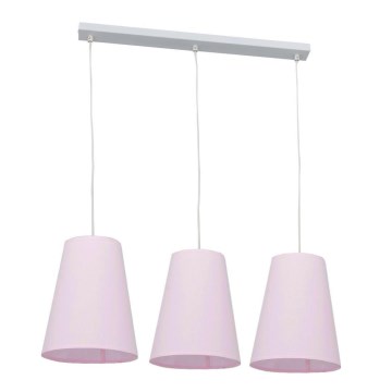 Lestenec na vrvici PINIO 3xE27/60W/230V roza
