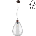 Lestenec na vrvici PIRO 1xE27/60W/230V bukev - FSC certifikat