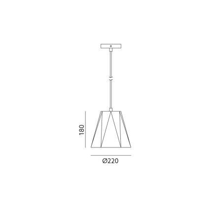 Lestenec na vrvici PITTORE 1xE27/25W/230V