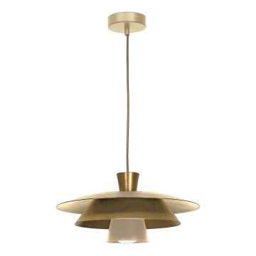 Lestenec na vrvici PLATO 1xE27/15W/230V bež/zlata