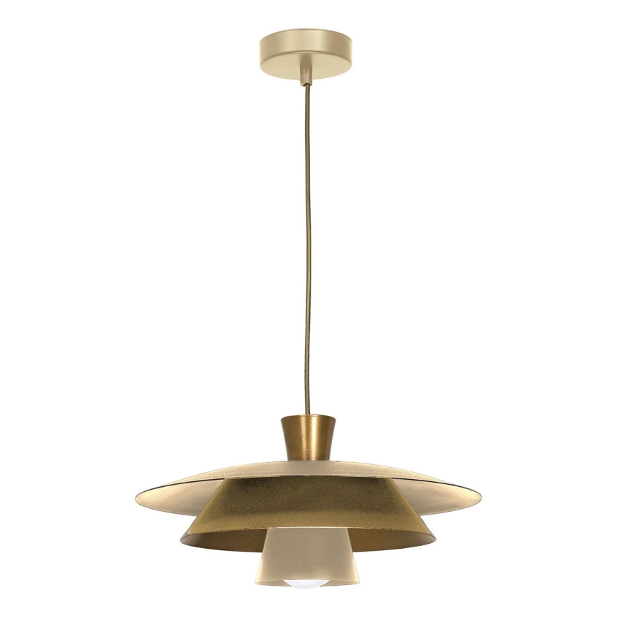 Lestenec na vrvici PLATO 1xE27/15W/230V bež/zlata
