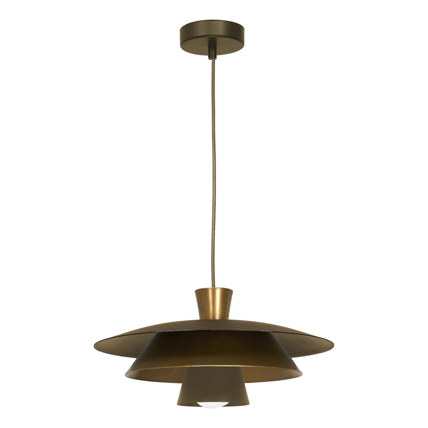 Lestenec na vrvici PLATO 1xE27/15W/230V medenina/zlata