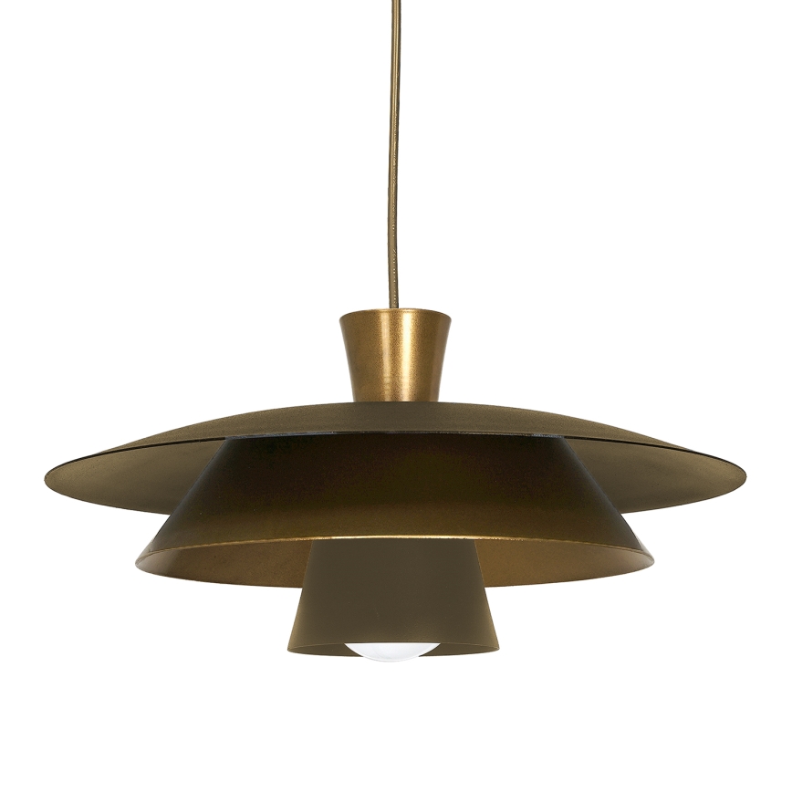 Lestenec na vrvici PLATO 1xE27/15W/230V medenina/zlata
