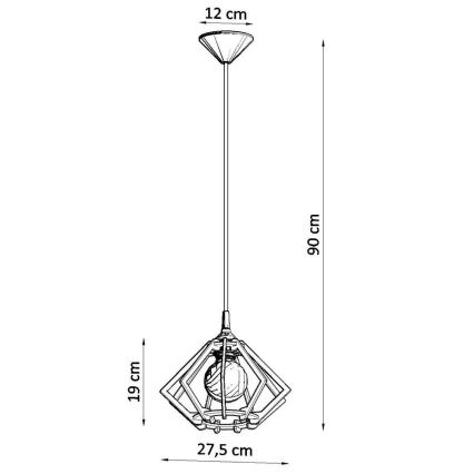 Lestenec na vrvici POMPELMO 1xE27/60W/230V