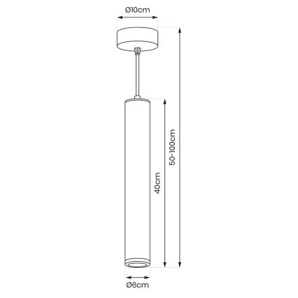 Lestenec na vrvici PORTER 1xGU10/8W/230V bela