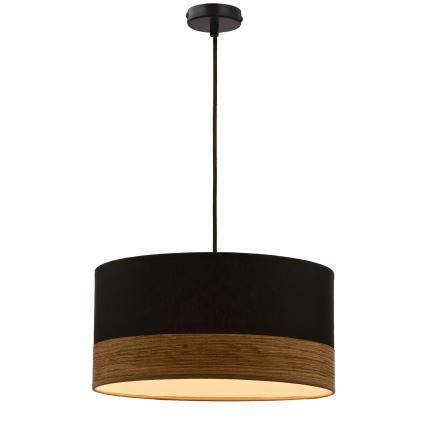 Lestenec na vrvici PORTO 1xE27/60W/230V črna/rjava