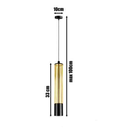 Lestenec na vrvici PRESCOT 1xGU10/40W/230V zlata