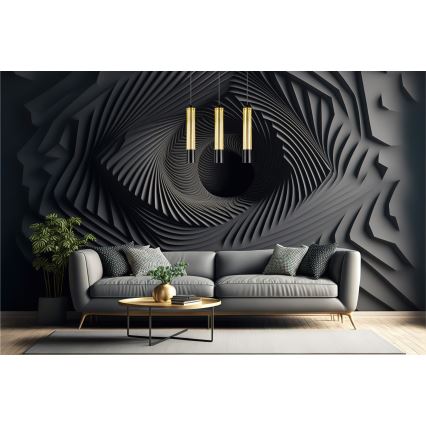 Lestenec na vrvici PRESCOT 3xGU10/40W/230V zlata