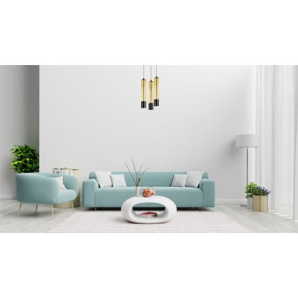 Lestenec na vrvici PRESCOT 3xGU10/40W/230V zlata