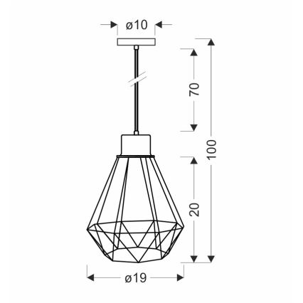 Lestenec na vrvici PRIMO 1xE27/60W/230V