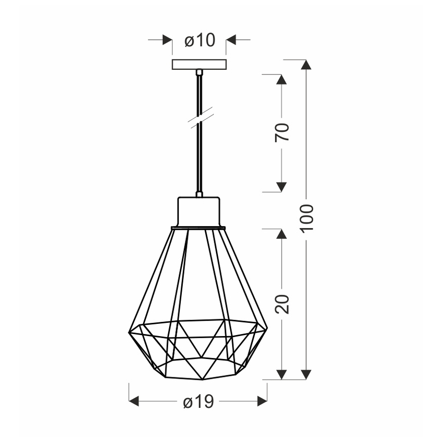 Lestenec na vrvici PRIMO 1xE27/60W/230V