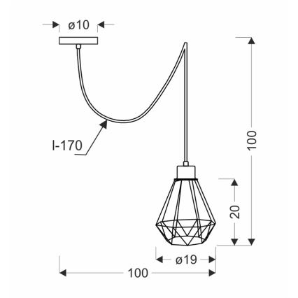 Lestenec na vrvici PRIMO 1xE27/60W/230V spider