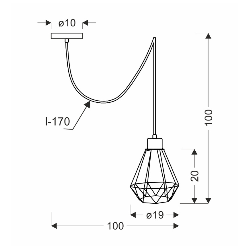 Lestenec na vrvici PRIMO 1xE27/60W/230V spider