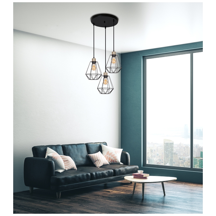 Lestenec na vrvici PRIMO 3xE27/60W/230V